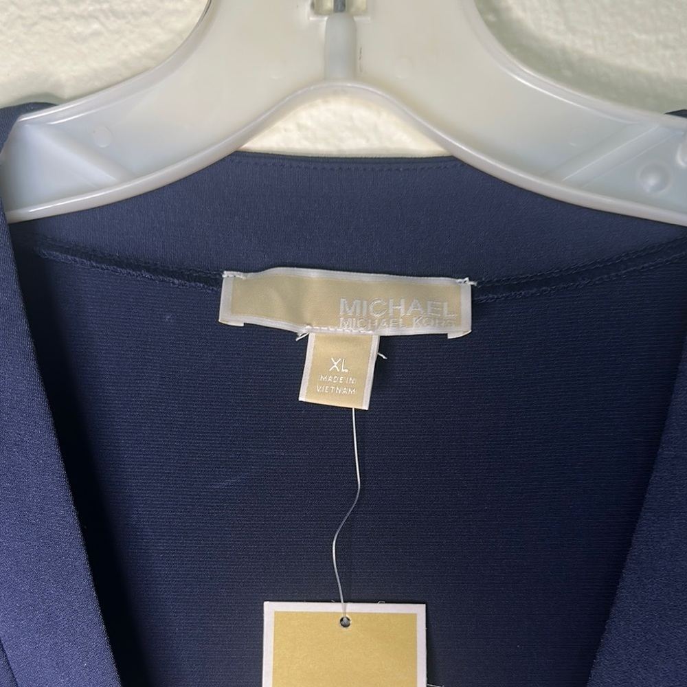 NWT Michael Kors Lace-Up Tunic Top 
True Navy Women’s Size XL - Picture 11 of 11